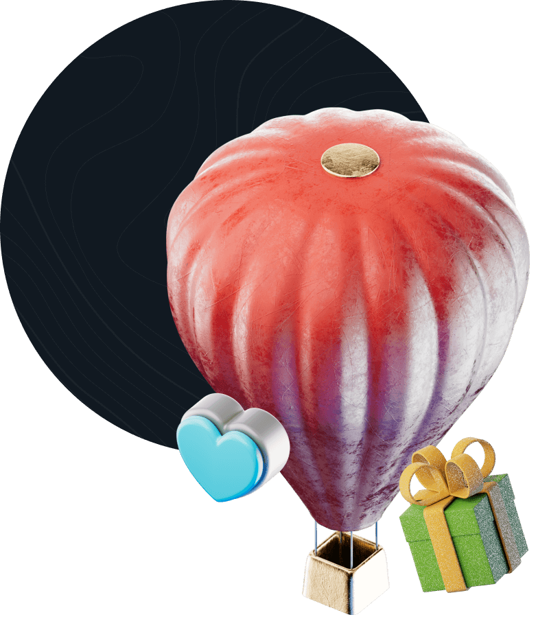 3d illustration of hot air balloon